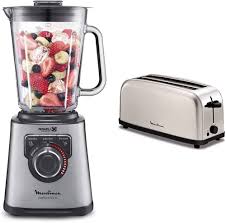Conjunto Moulinex: Batidora de Vaso y Tostador de Acero Inoxidable