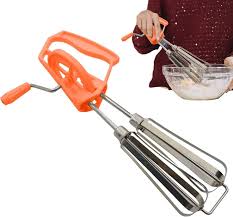 Batidora Manual de Mano con Cabezal Doble de Acero Inoxidable