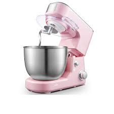 Batidora de Pie Inclinable Rosa de 5L y 1000W