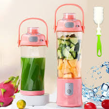 Batidora Portátil Rosa 580 ml con USB - Ideal para Smoothies