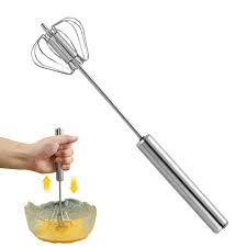 Batidor de Huevos Manual Semiautomático de Acero Inoxidable
